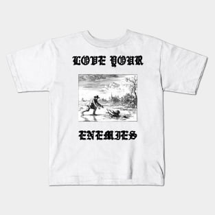 Love Your Enemies Anabaptist Mennonite Amish Dirk Willems Gothic Kids T-Shirt